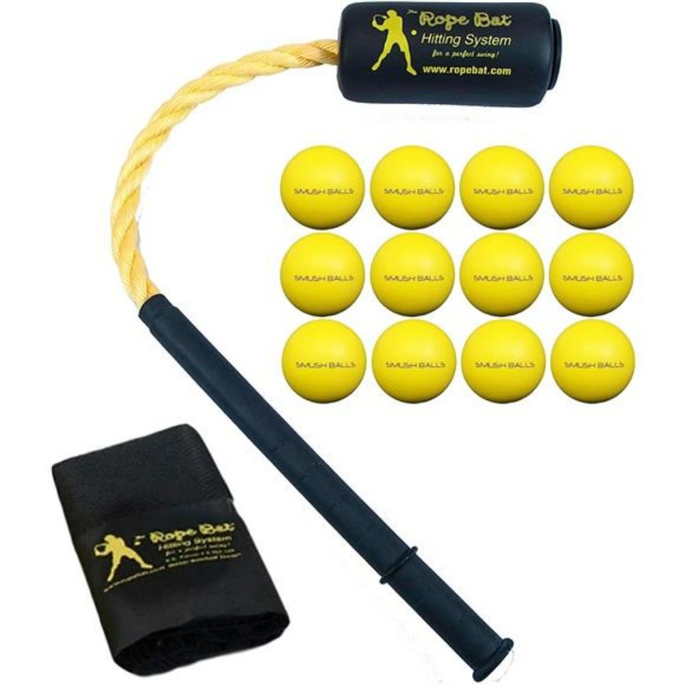 Rope Bat -  Hitting System w/ Smushballs - Baseball & Softball Swing Trainer